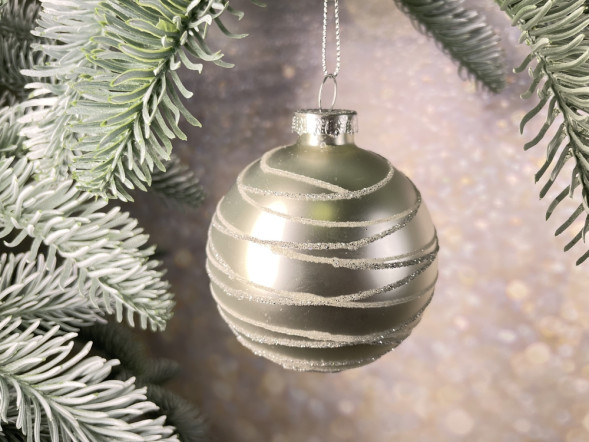 Набор стеклянных шаров Вьюга 70 мм., 18 шт., серебро, Christmas DeLuxe (86789) 