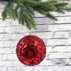 Шар новогодний Бисер 10 см., красный конфетти, пенопласт, Christmas DeLuxe (86856)