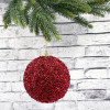 Шар новогодний Бисер 10 см., красный, пенопласт, Christmas DeLuxe (86855)