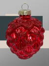 Набор стеклянных украшений Кедровая шишка 70 мм., 12 шт., красный, Christmas DeLuxe (14718)