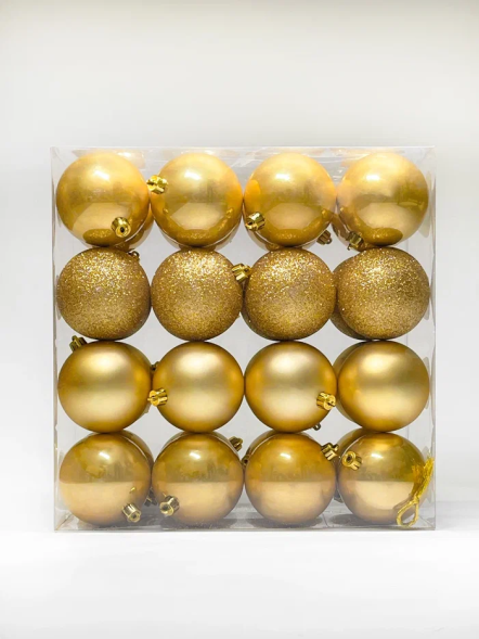 Набор пластиковых шаров  Онтарио 80 мм., золото, 32 шт., Christmas DeLuxe (89588) 