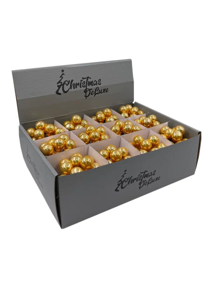 Гроздь стеклянных шаров Ягодный хоровод 2 см., 10 шт., глянец, золото,  Christmas DeLuxe (13861) 