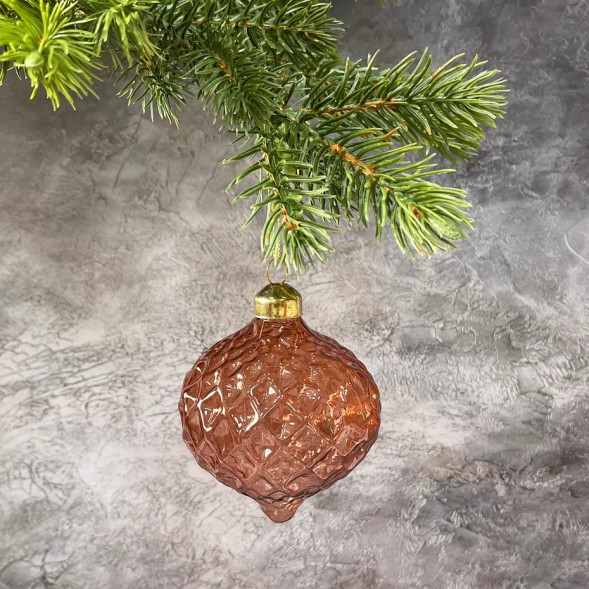 Набор стеклянных шаров Шоколадный леденец 80 мм., 12 шт., Christmas DeLuxe (86296) 