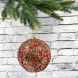 Шар новогодний Бисер 10 см., красный, медный конфетти, пенопласт, Christmas DeLuxe (86861) 