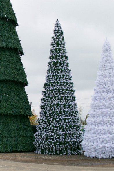 Уличная сосна Евро-2 зеленая c белыми кончиками 7 м., каркасная, Леска, Green Trees (GT7EVLESWK) 