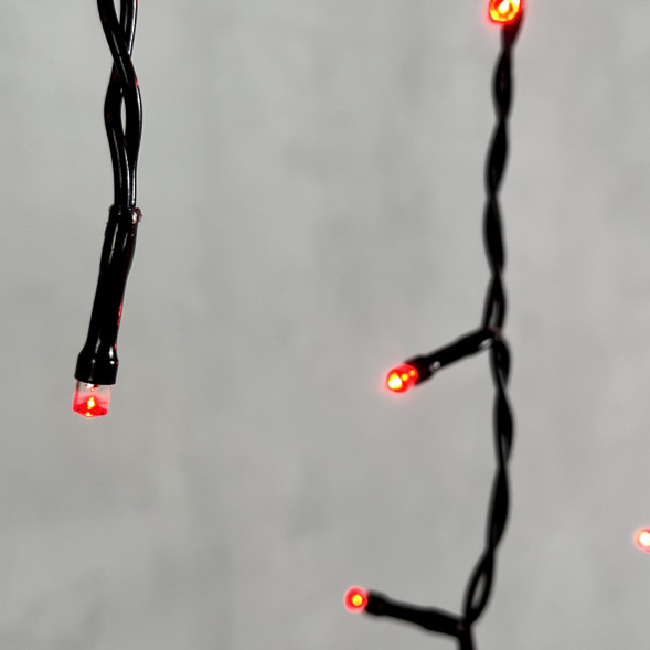 Светодиодная бахрома 3,1*0,5 м., 150 красных LED ламп, черный провод ПВХ, LTC (PIL150-11-2R) 