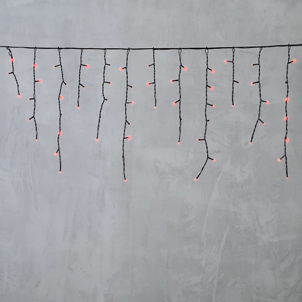 Светодиодная бахрома 3,1*0,5 м., 150 красных LED ламп, черный провод ПВХ, LTC (PIL150-11-2R) 