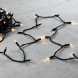 Светодиодная гирлянда с колпачком 100 теплых белых LED ламп 10 м., мерцание каждого диода, 24В., черный провод ПВХ, IP65, LTC (PST100ABLCAP-11-1WW) 