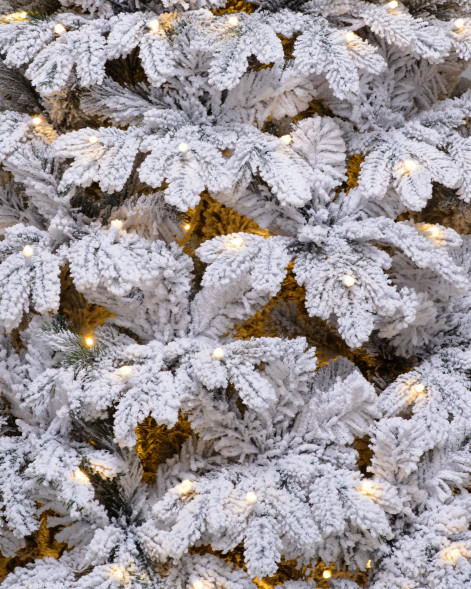 Искусственная елка Камчатская заснеженная 240 см., 585 теплых белых Led ламп., литая хвоя+пвх, ЕлкиТорг (134240) оптом