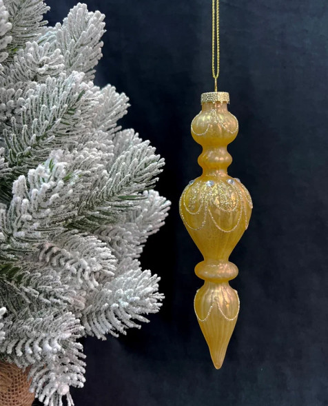 Винтажное украшение подвеска Каприз 17 см., античное золото, Christmas DeLuxe (14007)  