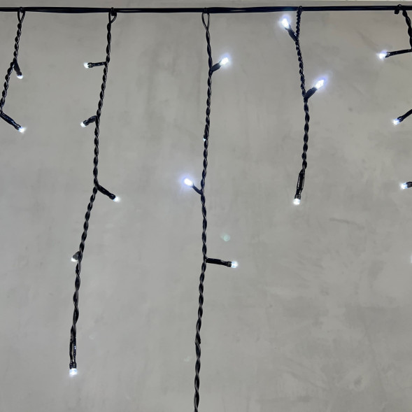 Светодиодная гирлянда бахрома 3,1*0,5 м., 150 холодных белых LED ламп, черный провод ПВХ, LTC (PIL150-11-2W) 
