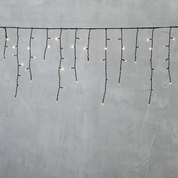 Светодиодная бахрома 3,1*0,5 м., 150 теплых белых LED ламп, черный провод ПВХ, LTC (PIL150-11-2WW) 