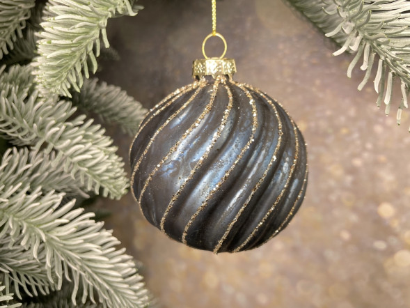 Набор стеклянных шаров Фригат 80 мм., 12 шт., синий, Christmas DeLuxe (85685-87189) 