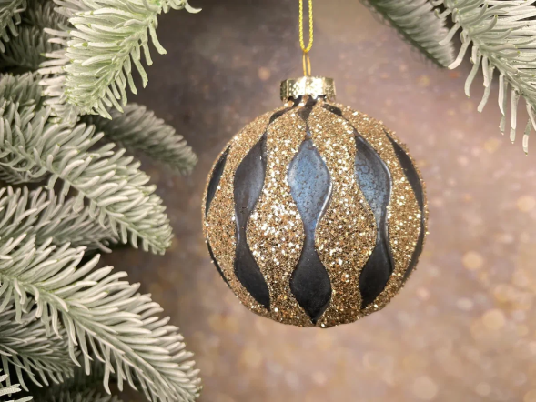 Набор стеклянных шаров Фригат 80 мм., 12 шт., синий, Christmas DeLuxe (85685-87189) 