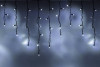 Светодиодная бахрома 108 холодных белых LED ламп, 3*0.6 м., 220В, мерцание, черный резиновый провод, Teamprof (TPF-i3*0.6F-RB/W) 