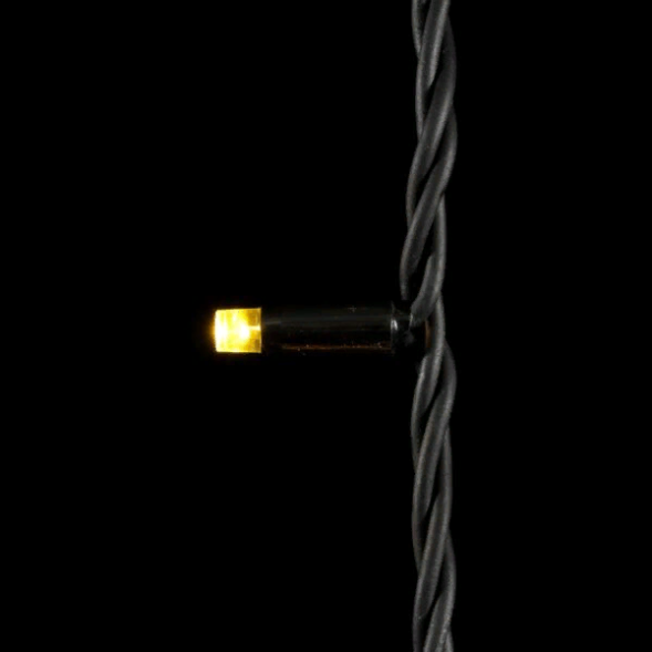 Светодиодная гирлянда с колпачком 75 теплых белых LED ламп 10 м., 24В., черный каучуковый провод, IP65, LTC (LL75-1-1WW) 