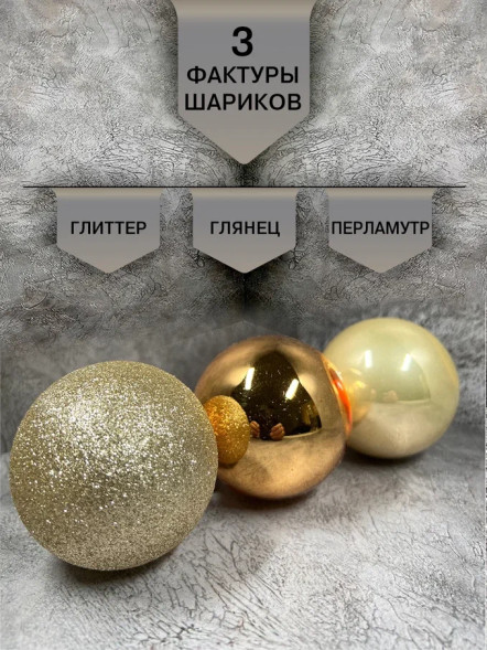 Набор стеклянных шаров Брызги шампанского 42 шт., Christmas DeLuxe (87159) 