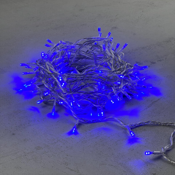 Светодиодная нить 100 синих LED ламп, 10 м., 220-230В., прозрачный провод ПВХ, LTC (PST100-10-2B) 