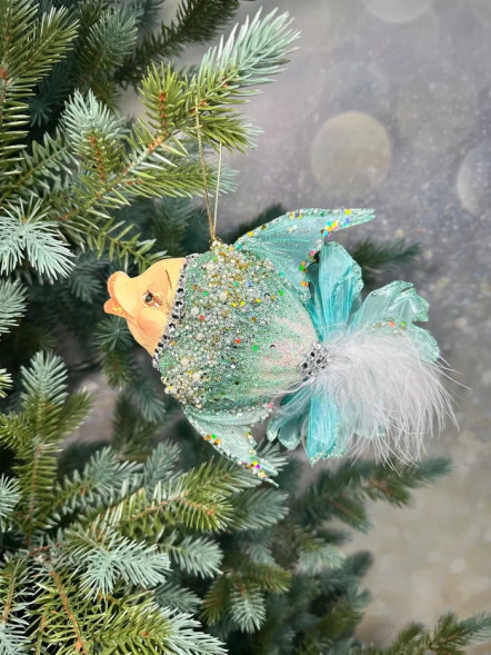 Винтажное украшение Сокровища Посейдона - Рыба-Ангел 18х10 см., 1 шт., Christmas DeLuxe (86632) 