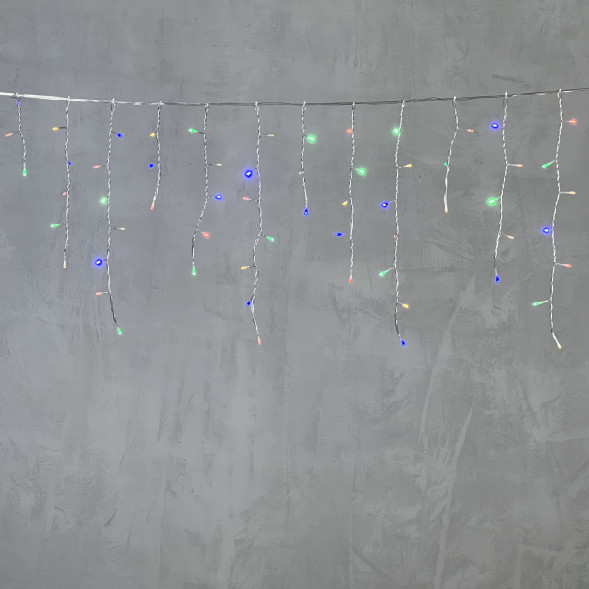 Светодиодная бахрома 4,9*0,5 м., 240 разноцветных LED ламп, прозрачный провод ПВХ, Beauty Led (PIL240-10-2M) 