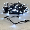 Светодиодная гирлянда с колпачком 75 холодных белых LED ламп 10 м., 24В., черный каучуковый провод, IP65, LTC (LL75-1-1W)