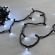 Светодиодная гирлянда с колпачком 75 холодных белых LED ламп 10 м., 24В., черный каучуковый провод, IP65, LTC (LL75-1-1W) 