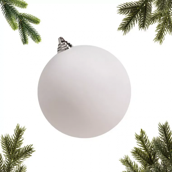 Шар пластиковый матовый 400 мм., белый, ЕлкиТорг (150806) оптом