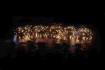 Комплект гирлянды на деревья, 100 м., 5 лучей по 20 м., 1000 теплых белых LED, 24В, IP 54, мерцание, черный провод, TeamProf (TPF-S5*20F-B/WW) 