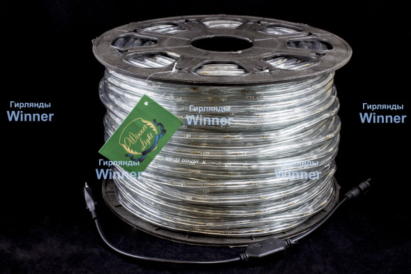 Дюралайт круглый Ø 10.5 мм., 220V, 3-жилы, синие LED лампы 24 шт на 1 м., бухта 50 м, силикон, Winner (05.50.10,5.24B) 