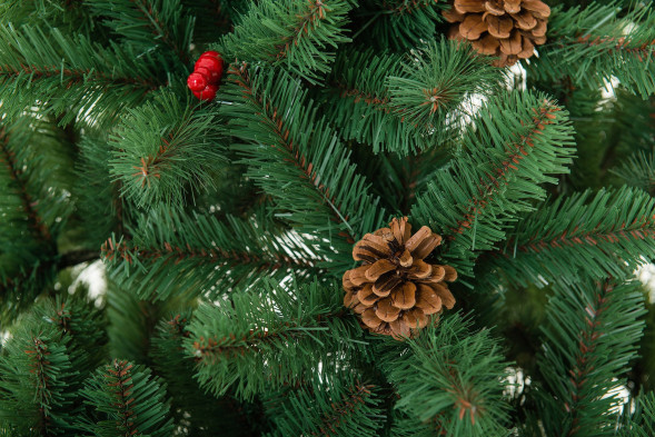 Искусственная елка Новогодняя сказка с шишками и ягодами 210 см., мягкая хвоя, ЕлкиТорг (15210) оптом