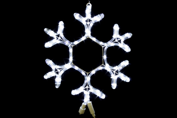 Светодиодная фигура снежинка с мерцанием 40 см., холодный белый, Winner Light (9053-40W) 