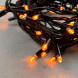 Светодиодная гирлянда с колпачком 75 желтых LED ламп 10 м., 24В., черный каучуковый провод, IP65, LTC (LL75-1-1Y) 