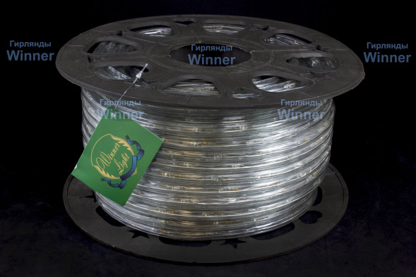 Дюралайт круглый Ø 10.5 мм., 220V, 3-жилы, красные LED лампы 24 шт на 1 м., бухта 50 м, силикон, Winner (05.50.10,5.24R) 