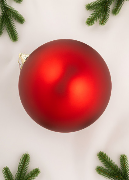 Шар пластиковый матовый 200 мм., красный, ЕлкиТорг (150600) оптом