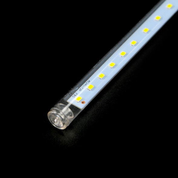 Гирлянда Тающие сосульки 10*0.5 м., 24V., 600 холодных белых LED ламп, коннектор, черный ПВХ, LTC (CCL600-10-1W) 