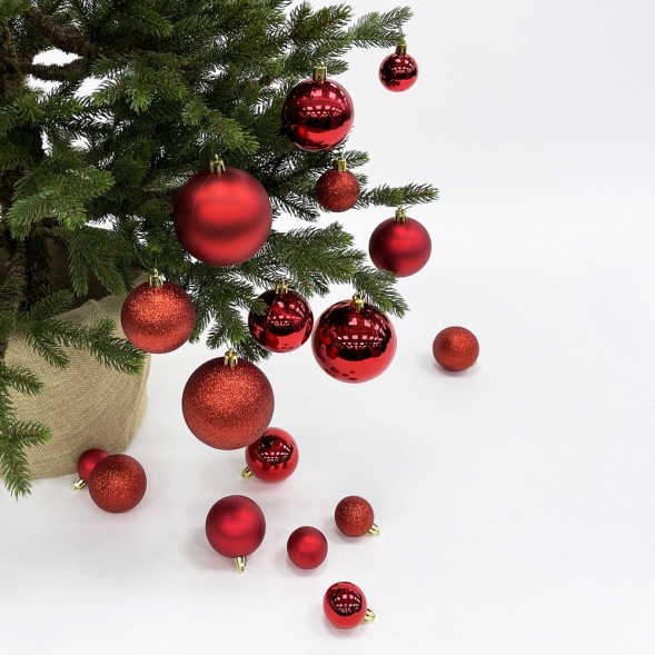 Набор пластиковых шаров Гамма 46 шт., красный, ChristmasDeLuxe (88022) 