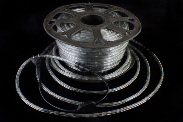Дюралайт круглый Ø 10.5 мм., 220V, 3-жилы, разноцветные LED лампы 24 шт на 1 м., бухта 50 м, силикон, Winner (05.50.10,5.24M) 