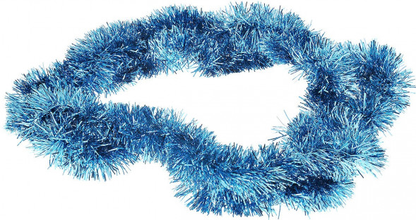 Мишура цвет голубой, диаметр 145 мм., длина 3 м., ЕлкиТорг (M145blue) 