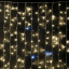 Светодиодный занавес 2*2 м., 400 теплых белых LED ламп, мерцание, облегченный, прозрачный провод ПВХ, LTC(PCL400NOTBLW-10-2WW)