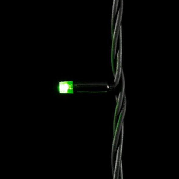Светодиодная гирлянда с колпачком 75 зеленых LED ламп 10 м., 24В., черный каучуковый провод, IP65, LTC (LL75-1-1G) 