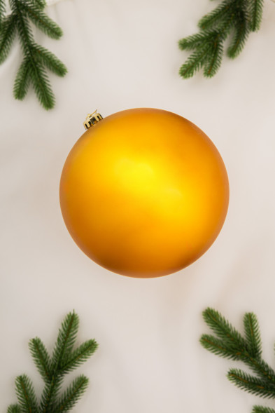 Шар пластиковый матовый 200 мм., золотой, ЕлкиТорг (150601) оптом