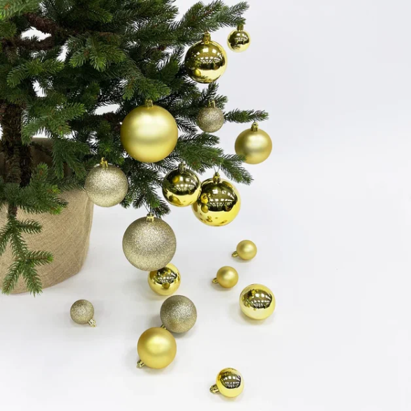 Набор пластиковых шаров Гамма 46 шт., золото, ChristmasDeLuxe (88023) 