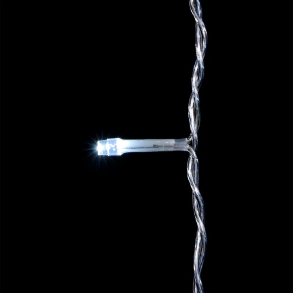  Светодиодный занавес 2*2 м., 400 белых LED ламп, мерцание, облегченный, прозрачный провод ПВХ, LTC (PCL400NOTBLW-10-2W) 