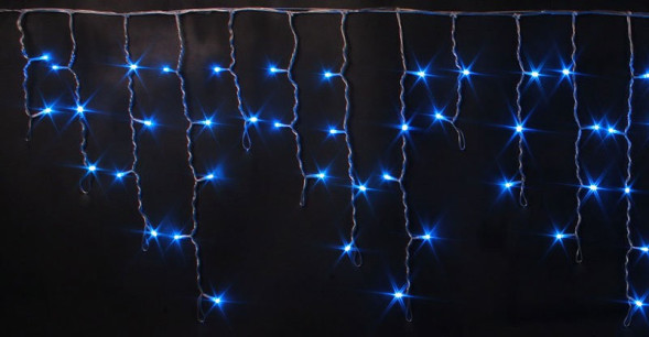 Светодиодная бахрома 3*0.5 м., 220V, 112 синих LED ламп, прозрачный силиконовый провод, Rich LED (RL-i3*0.5-T/B) 