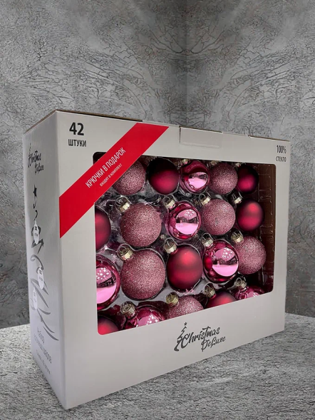 Набор стеклянных шаров Ягодный смузи  42 шт., Christmas DeLuxe (87165) 
