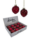 Набор стеклянных кедровых шишек 7 см., 12 шт., бордо, Christmas DeLuxe (14726)