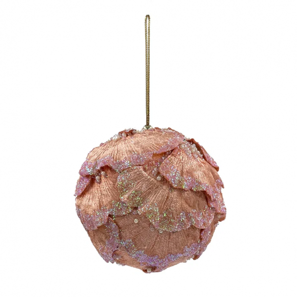 Винтажный шар Сокровища Посейдона - Порфира, 10 см., персиковый, 1 шт., Christmas DeLuxe (86564) 