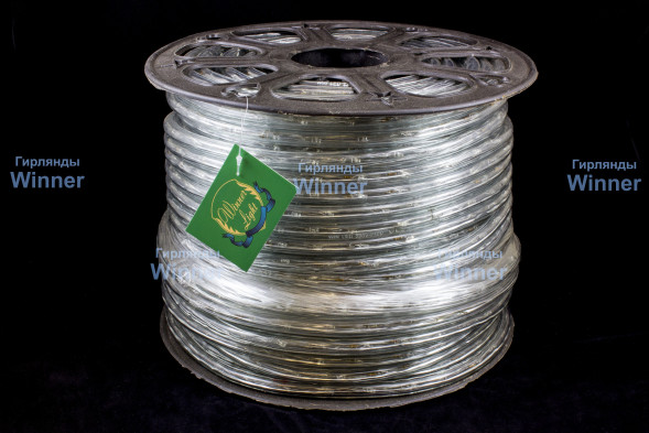 Дюралайт круглый Ø 13 мм., 220V, 3-жилы, синие LED лампы 32 шт на 1 м., бухта 100 м, силикон, Winner (05.100.13.32B) 