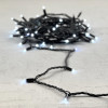 Светодиодная гирлянда с колпачком 75 холодных белых LED ламп 10 м., мерцание, 24В., черный каучуковый провод, IP65, LTC (LL75BLW-1-1W)