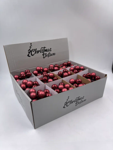 Гроздь стеклянных шаров Ягодный хоровод 2 см., 10 шт., бордовый, Christmas DeLuxe (89870) 